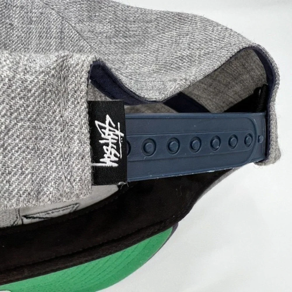 Vintage Stussy Hat Cap SnapBack Rare Sample Wool Blend Gray Streetwear YUPOONG